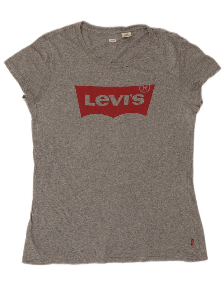 Tricou cu grafic pentru femei Levi's Top UK 14 Medium Grey Flecked