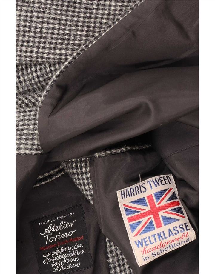 Jachetă pentru bărbați Harris Tweed cu 2 nasturi, UK 38, gri mediu, carouri