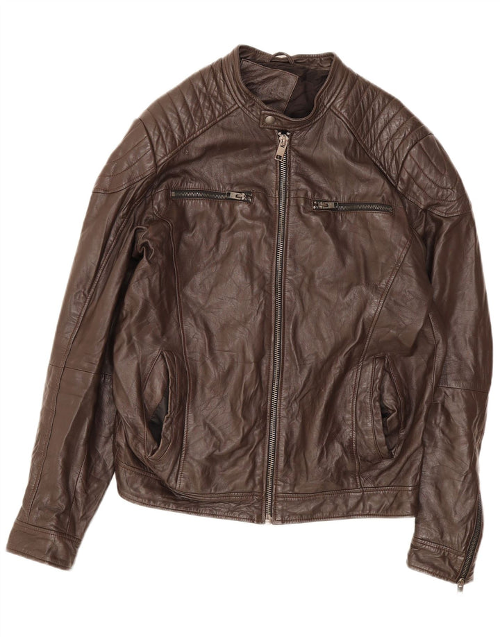 Jack & Jones jachetă de piele pentru bărbați UK 40 mare maro