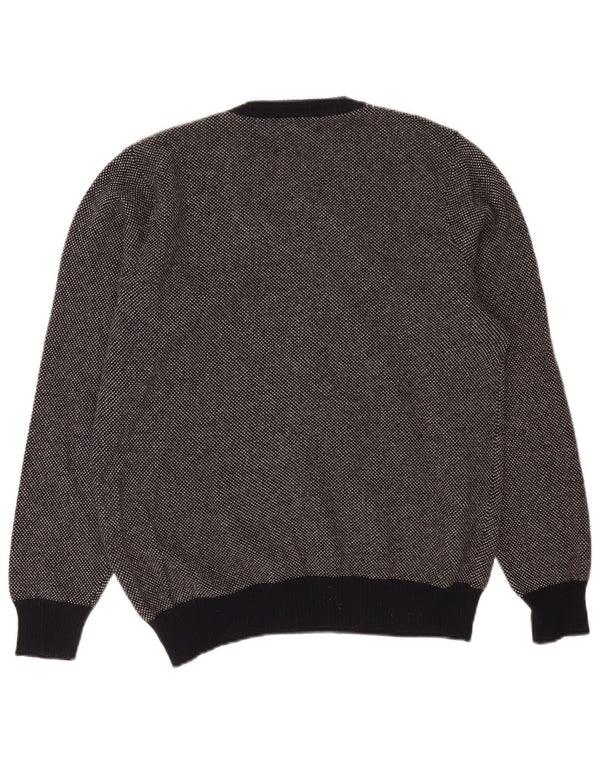 Pulover pentru bărbați Fred Perry cu decolteu în V, mare, lână cu pete, albastru bleumarin