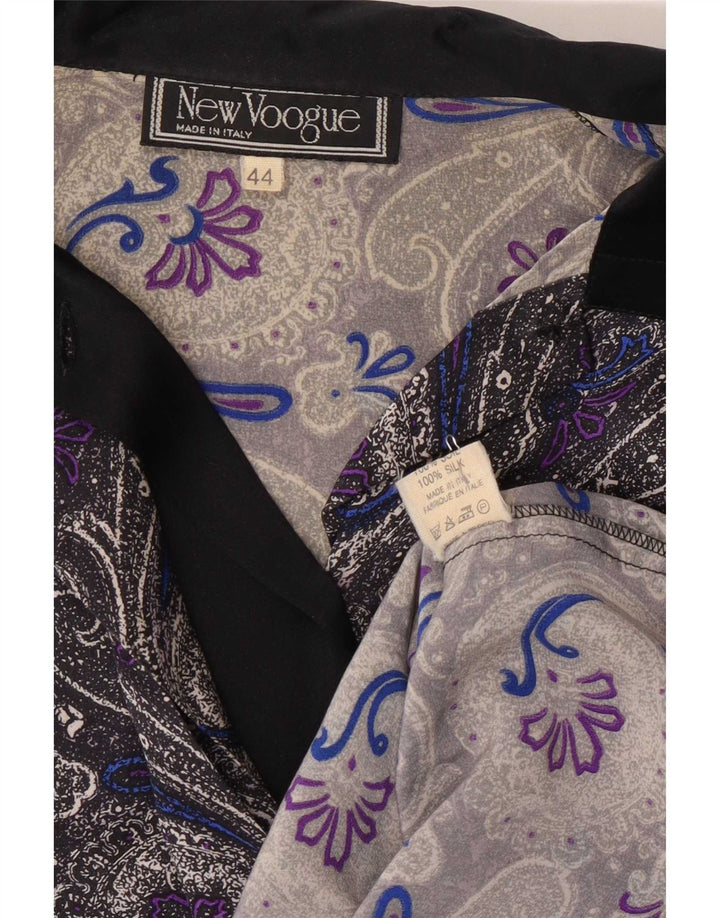 Bluză cămașă de epocă pentru femei IT 44 Medium Multicolor Paisley Silk