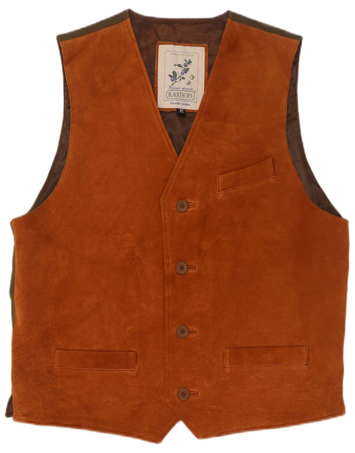 Vesta de piele intoarsa pentru barbati Blackthorn, maro mediu