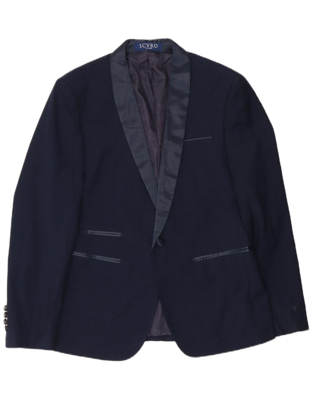 Jachetă vintage pentru bărbați cu 1 nasture IT 52 XL poliester bleumarin