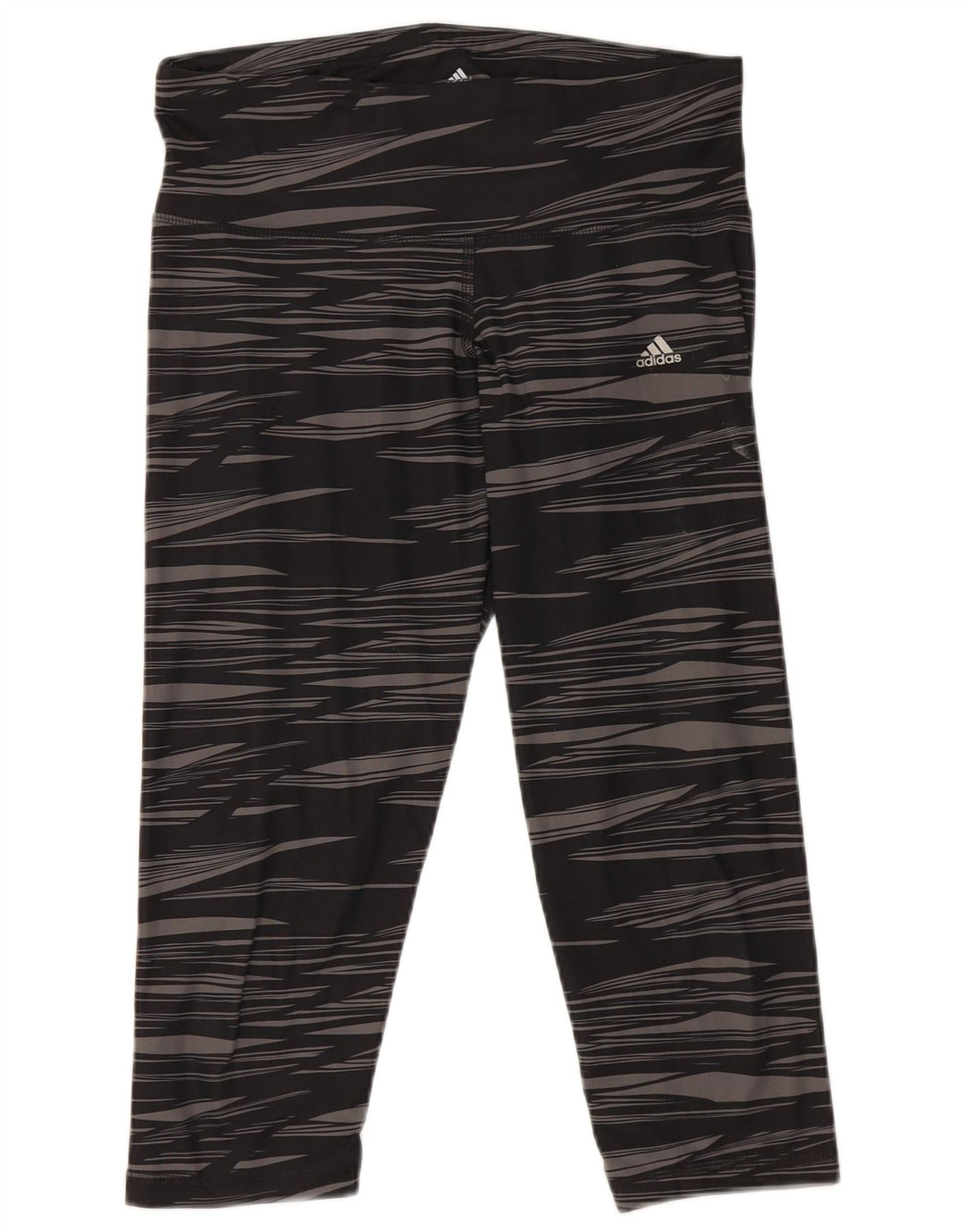 Leggings Adidas Climalite Capri pentru femei Marea Britanie 12/14 Medium Negru cu dungi