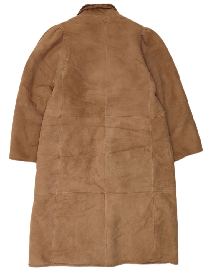 Palton vintage pentru femei din shearling UK 16 mare bej