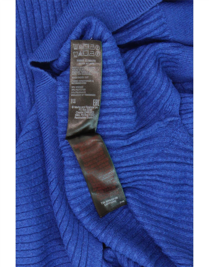 Pulover pentru femei Marks & Spencer, cu fermoar, cu gât, UK 10, mic albastru, viscoză
