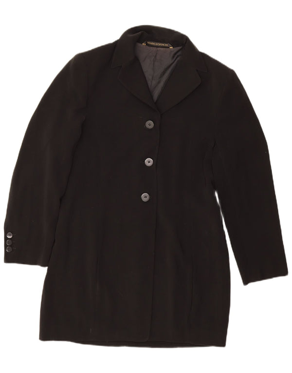 Jachetă pentru femei Marks & Spencer Petite Longline Blazer UK 12 Medium Black
