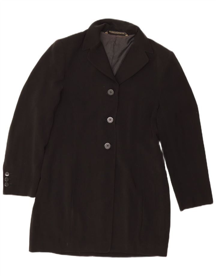 Jachetă pentru femei Marks & Spencer Petite Longline Blazer UK 12 Medium Black