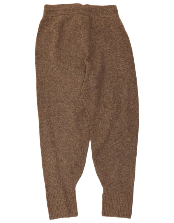 Pantaloni de trening din tricot pentru femei Zara Pantaloni de jogging UK 12 Maro Mediu Flecked