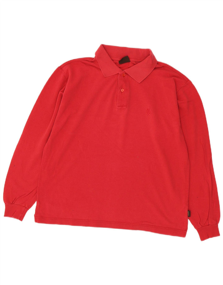 Tricou polo cu mânecă lungă pentru bărbați Rifle, bumbac roșu mediu