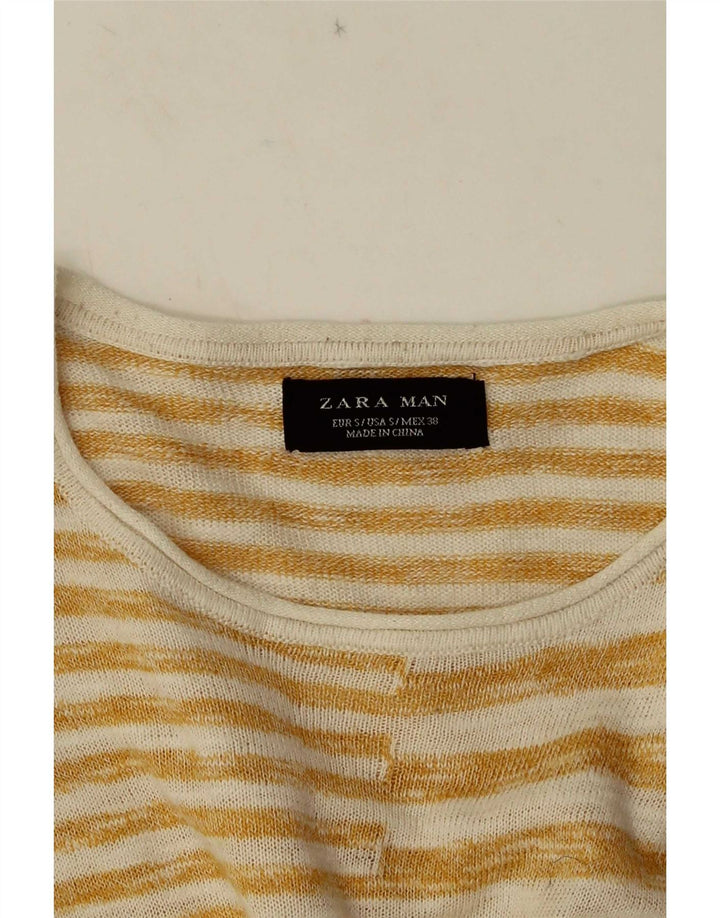Tricou pentru bărbați Zara Top mic cu dungi galbene