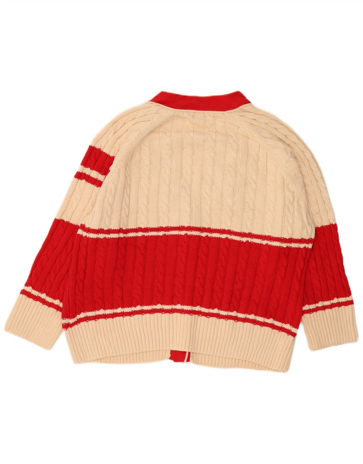 Pulover cardigan grafic Gant pentru femei UK 14 Medium Bej Colorblock