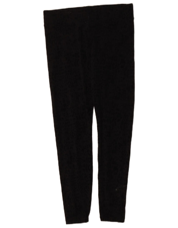 Leggings pentru femei Marks & Spencer UK 10 mic, negru, bumbac cu imprimeu animal