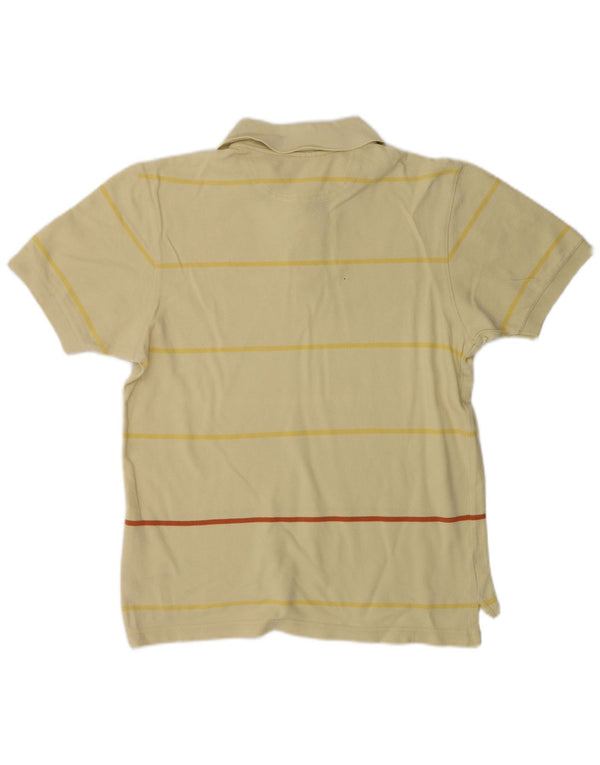 Tricou polo Adidas pentru bărbați, bumbac cu dungi galbene mici