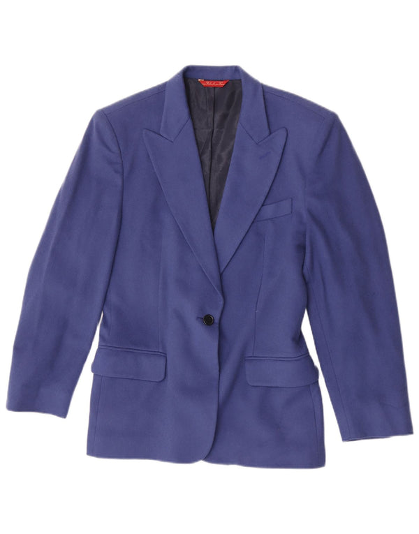 Massimo Rebecchi Womens 1 Button Blazer Jacket IT 40 Medium Blue Wool