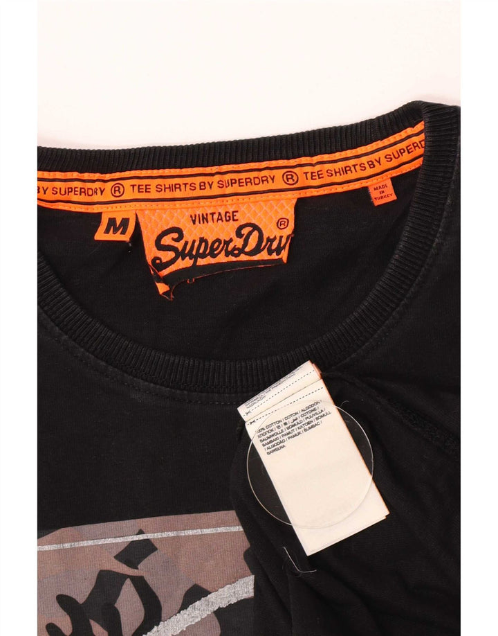 Tricou grafic pentru bărbați Superdry Top Medium Black Bumbac