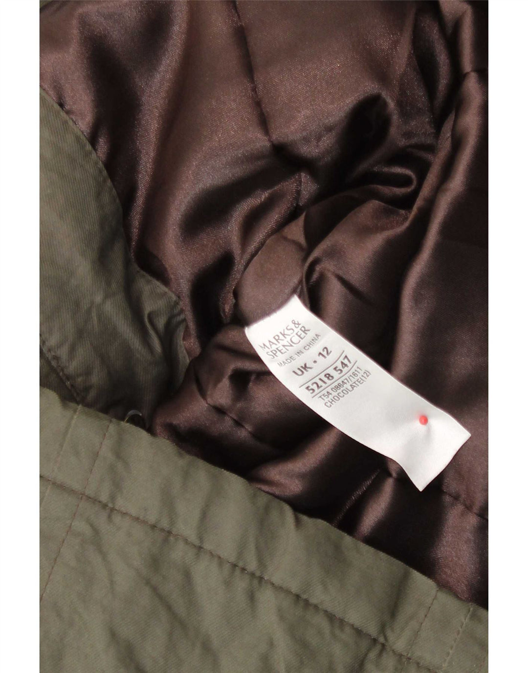 Marks & Spencer jachetă parka cu glugă pentru femei UK 12 bumbac kaki mediu