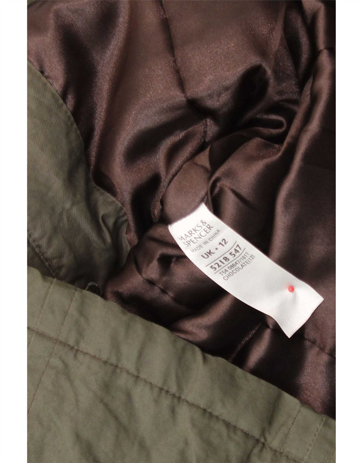 Marks & Spencer jachetă parka cu glugă pentru femei UK 12 bumbac kaki mediu