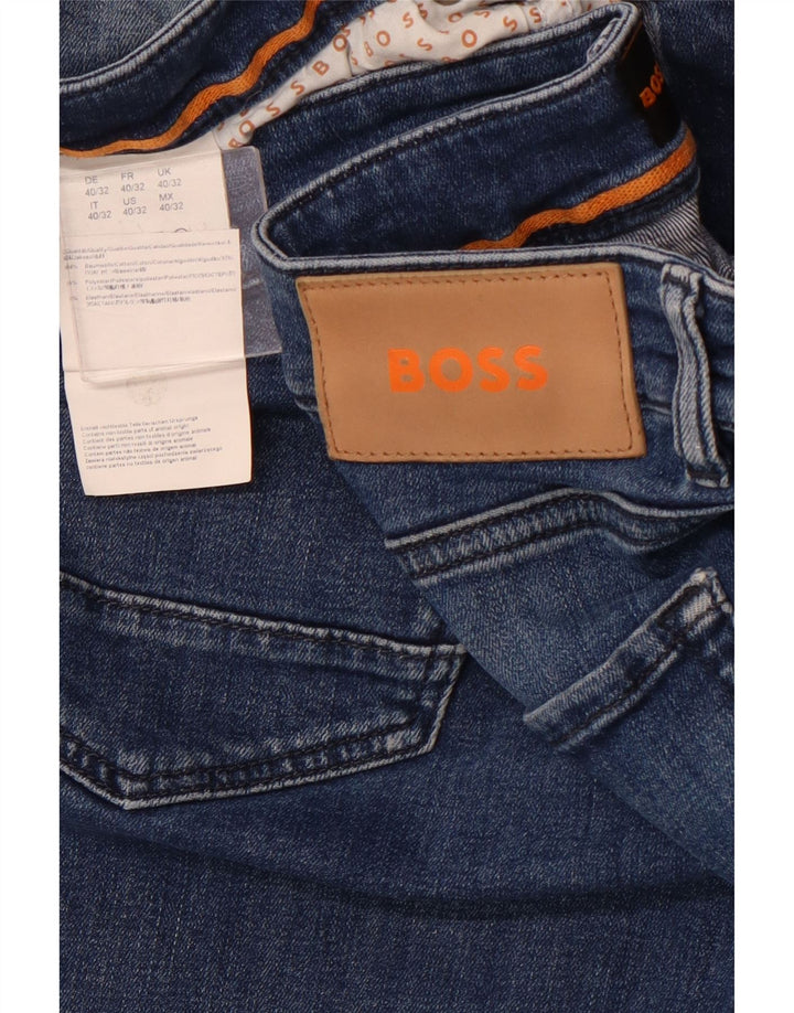 Blugi drepti pentru bărbați HUGO BOSS L40 L29 Bumbac albastru