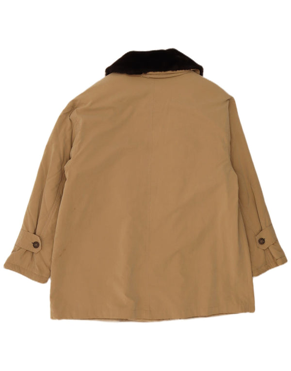 Jachetă vintage supradimensionată pentru femei uk 18 XL poliester bej