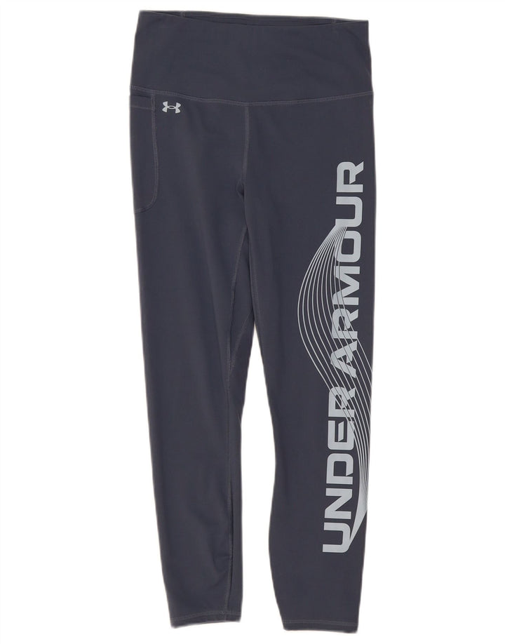 Leggings crop grafic pentru femei Under Armour UK 12 Poliester albastru mediu