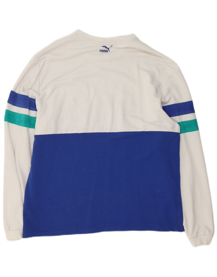 Tricou cu mânecă lungă Puma pentru bărbați, XL, albastru, color block, bumbac