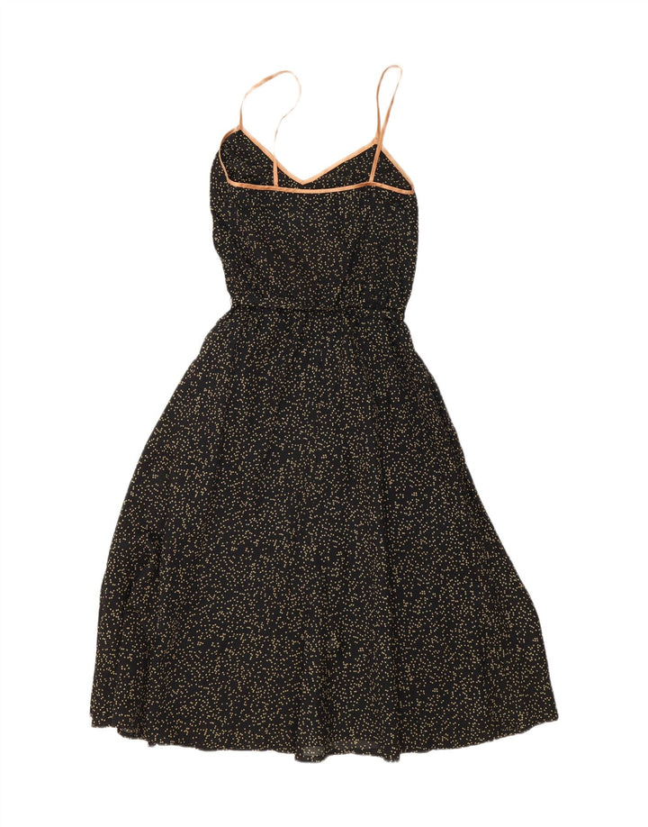 VINTAGE Womens Sundress UK 10 Small Black Spotted Vintage Vintage and Second-Hand Vintage from Messina Hembry 