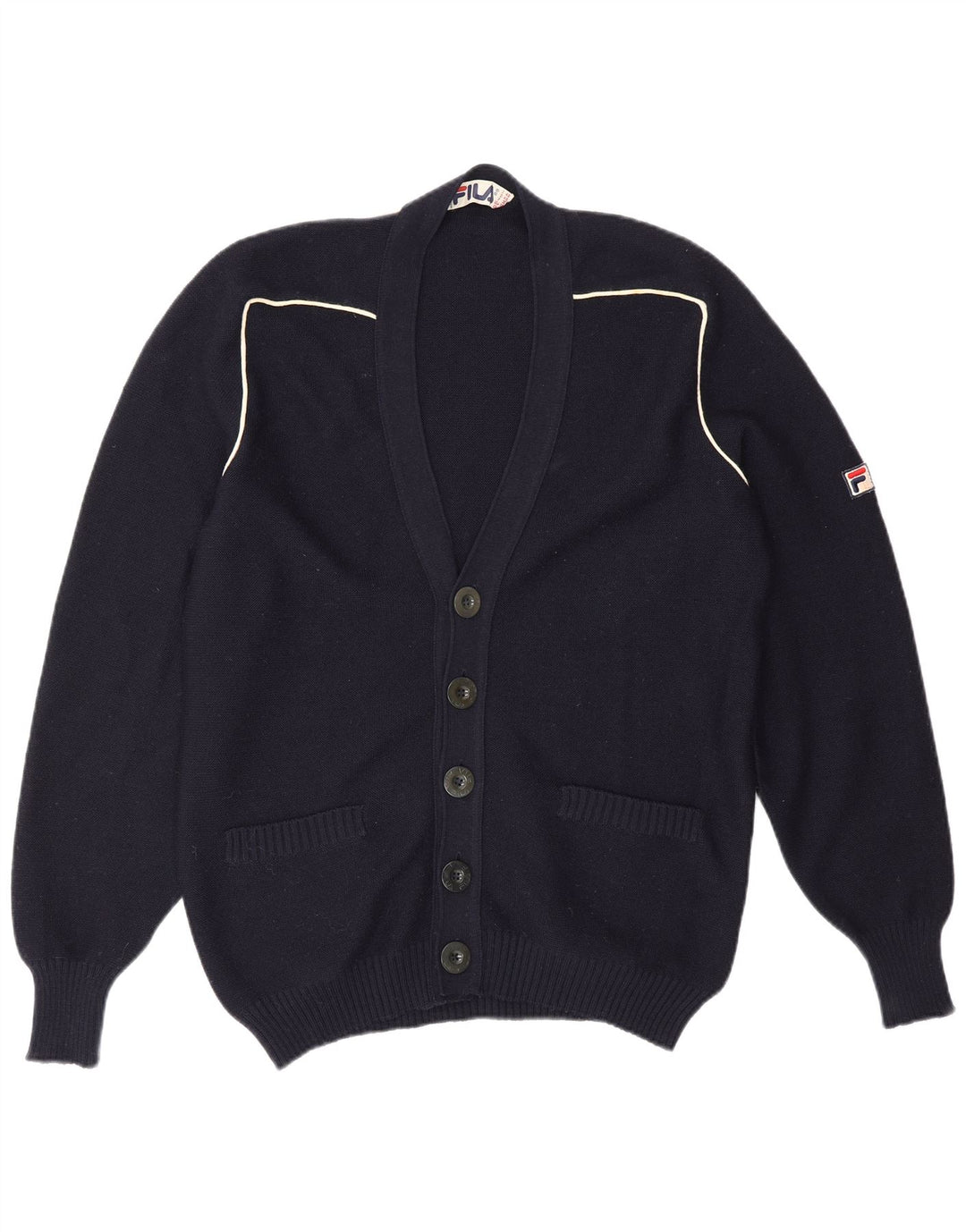 Pulover Fila pentru bărbați cardigan IT 48 Medium Bleumarin Lână