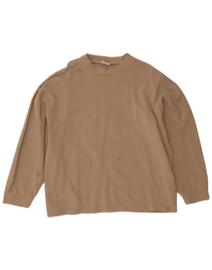 Top pentru bărbați Adidas cu mânecă lungă XL, bej, bumbac