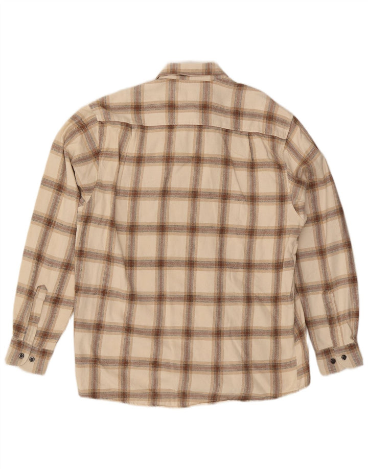 CAMARGUE Cămașă de flanel pentru bărbați Mărimea 39/40, bumbac cu carouri, bej mediu