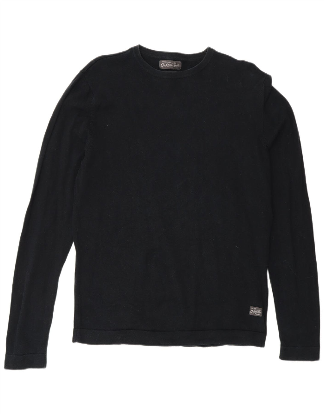 Pulover Jack & Jones pentru bărbați, cu gât crew, bumbac mic, negru