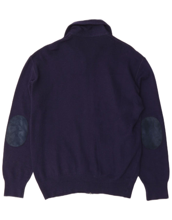 Cardigan Vintage pentru bărbați, lână, albastru, mediu