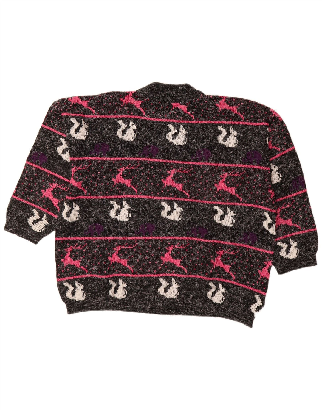 VINTAGE Pulover cu gât țestoasă pentru femei UK 18 XL cu dungi negre