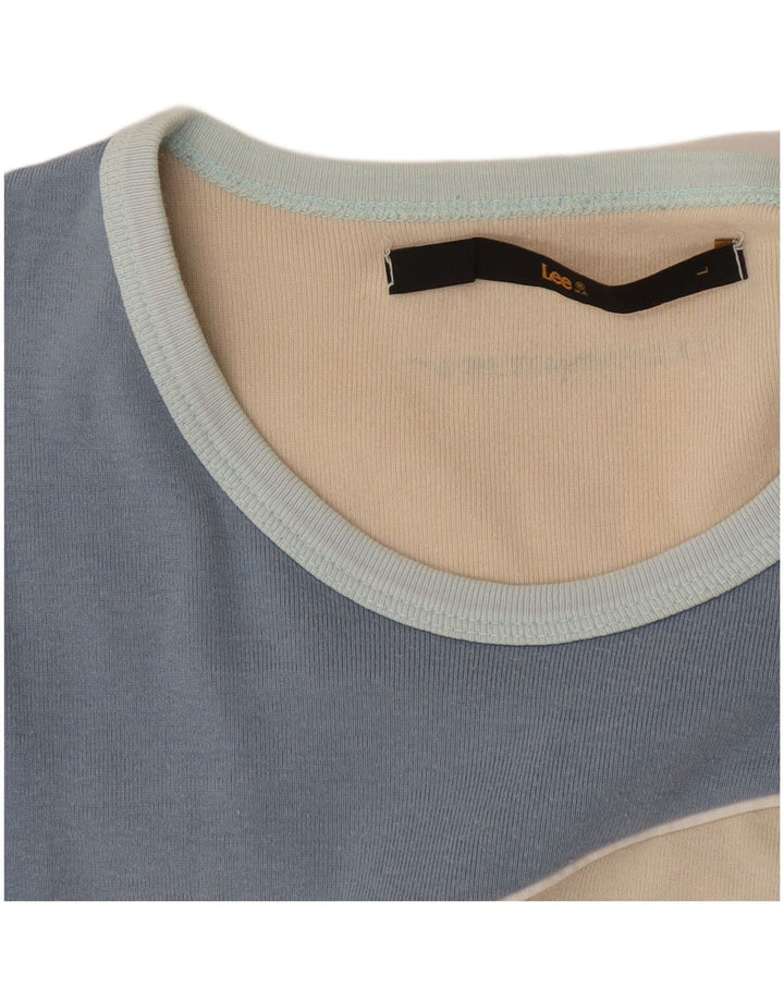 Tricou crop pentru femei Lee UK 16, mare, bej, bloc de culoare