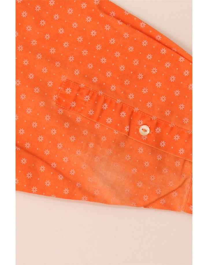 RAYBEST Mens Shirt Medium Orange Floral Vintage Raybest and Second-Hand Raybest from Messina Hembry 