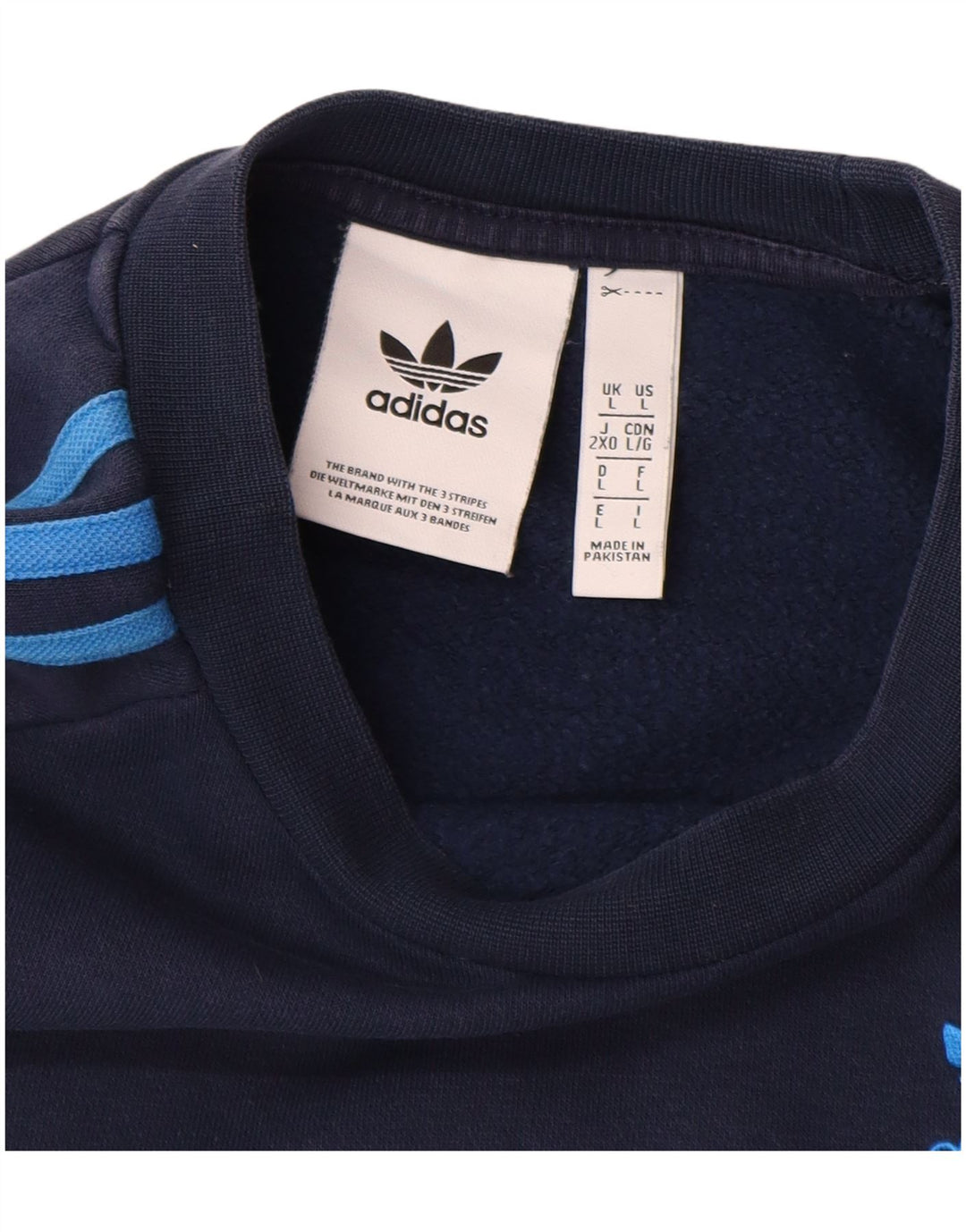 Hanorac pentru bărbați ADIDAS Pulover mare din bumbac bleumarin