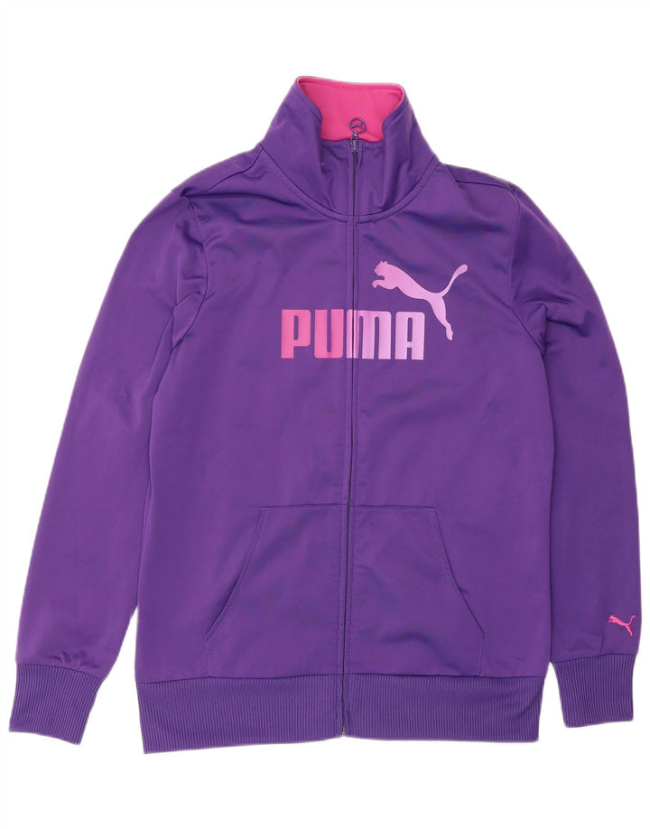 Jachetă de top cu trening grafic Puma pentru femei UK 14 Large Violet