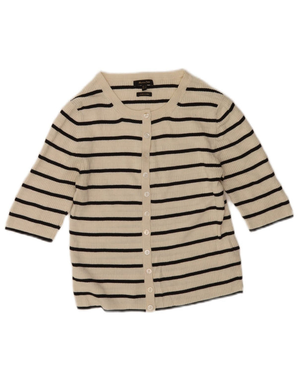 Pulover cardigan crop Massimo Dutti pentru femei UK 10 mic cu dungi albe