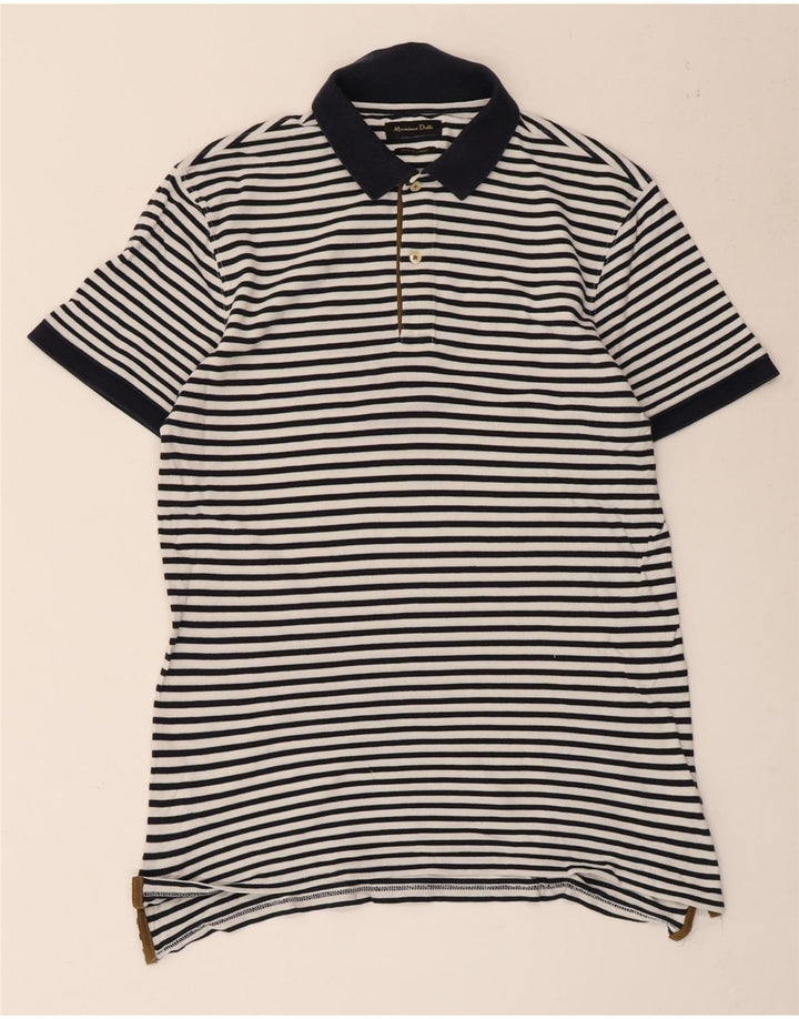 Cămașă polo Massimo Dutti pentru bărbați, bumbac cu dungi albe