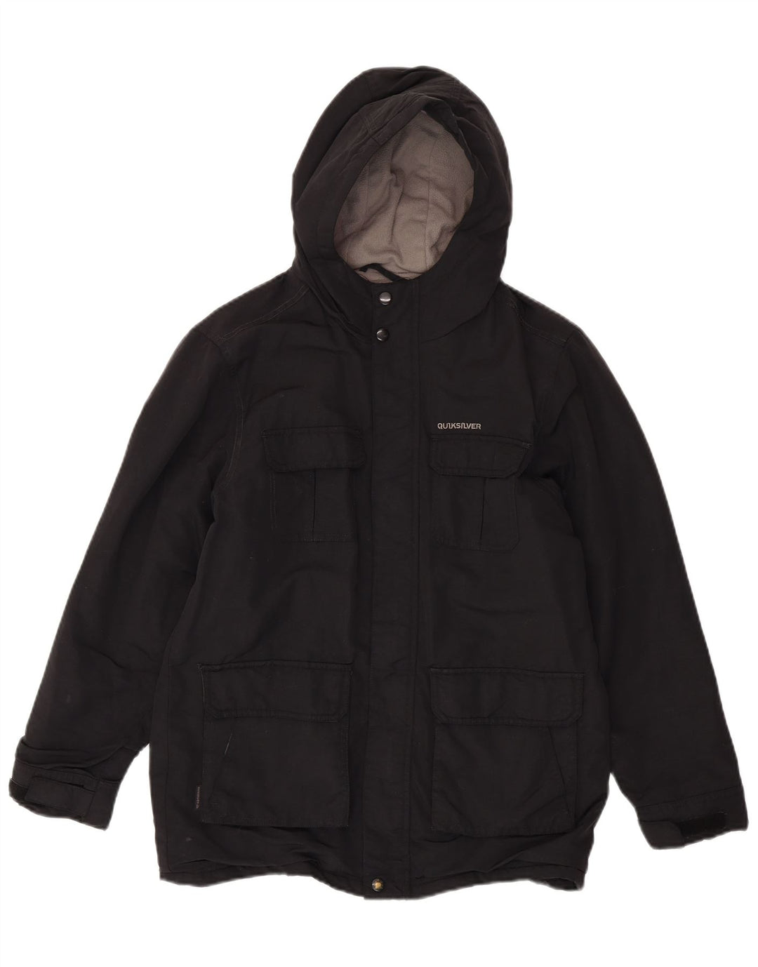 Jachetă căptușită cu glugă Quiksilver pentru băieți 13-14 ani, neagră