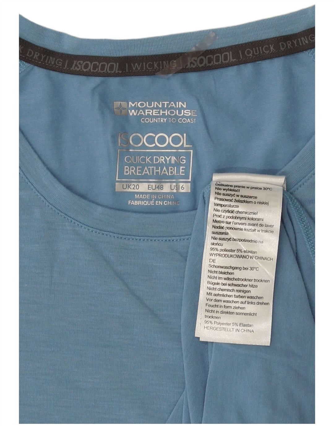 Tricou IsoCool pentru femei Mountain Warehouse, UK 20 2XL, poliester albastru
