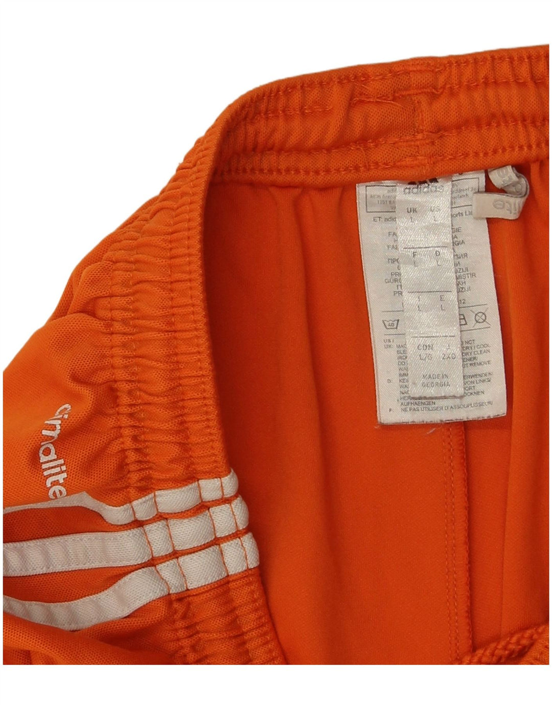 Pantaloni scurți sport adidas Climalite pentru bărbați, poliester portocaliu mare
