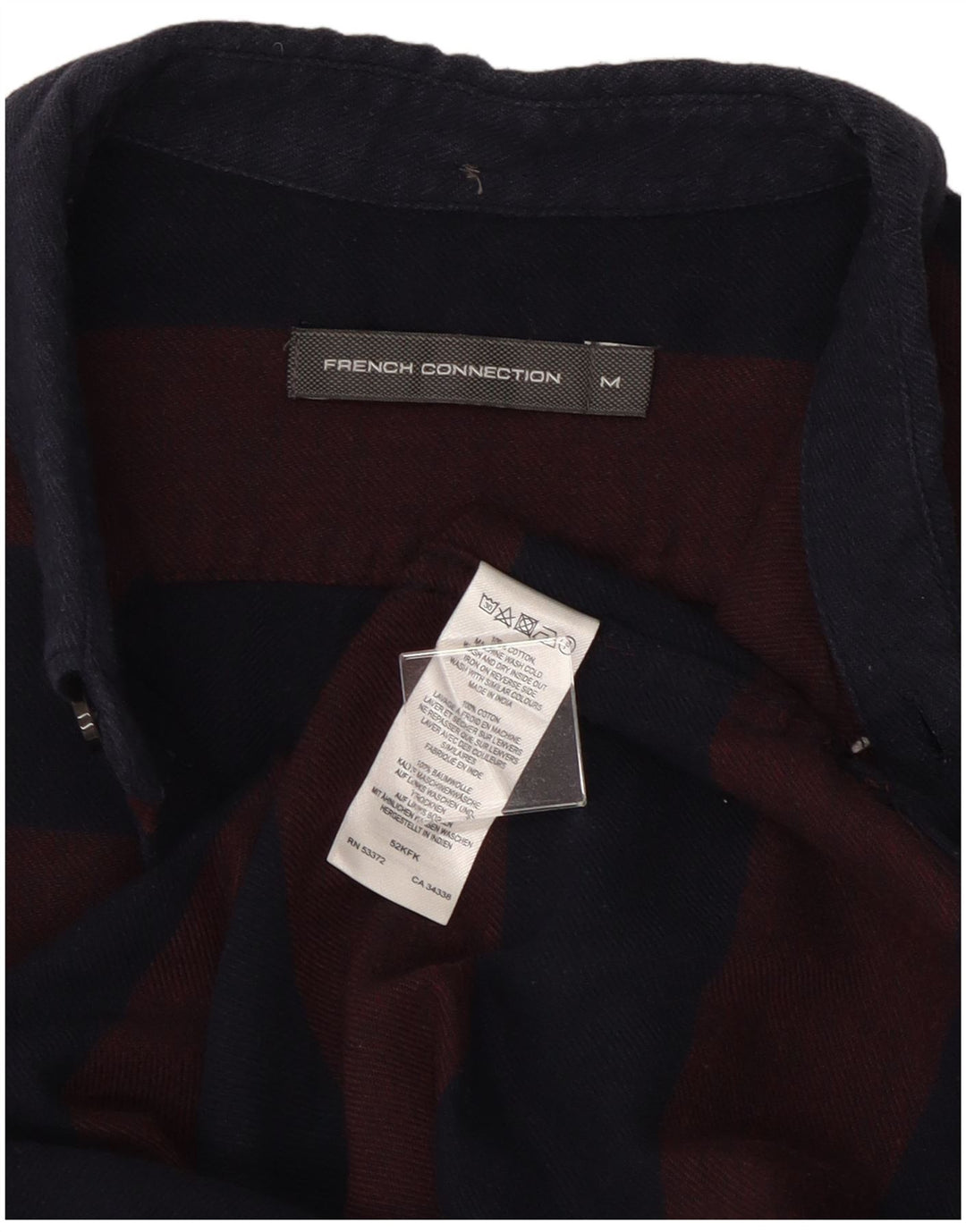 Cămașă de flanel pentru bărbați French Connection, bumbac cu dungi Burgundy mediu