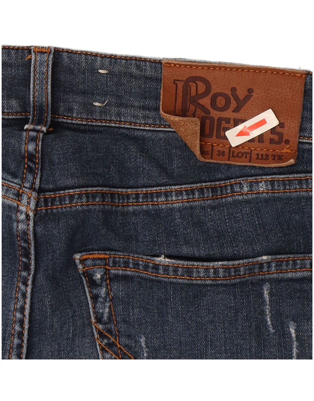 Blugi slim pentru bărbați Roy Rogers Distressed W34 L29 Bumbac albastru