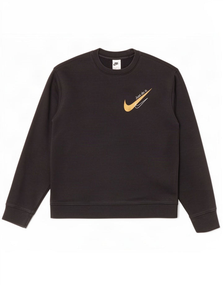 Hanorac grafic pentru bărbați Nike Pulover mediu din bumbac negru
