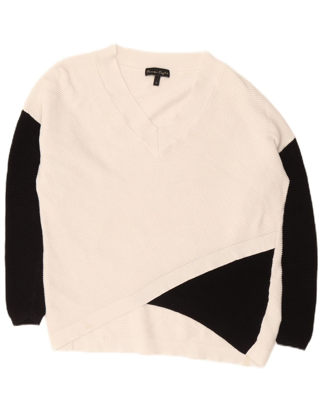 Phase Eight Pulover cu decolteu în V pentru femei UK 10, alb, color block
