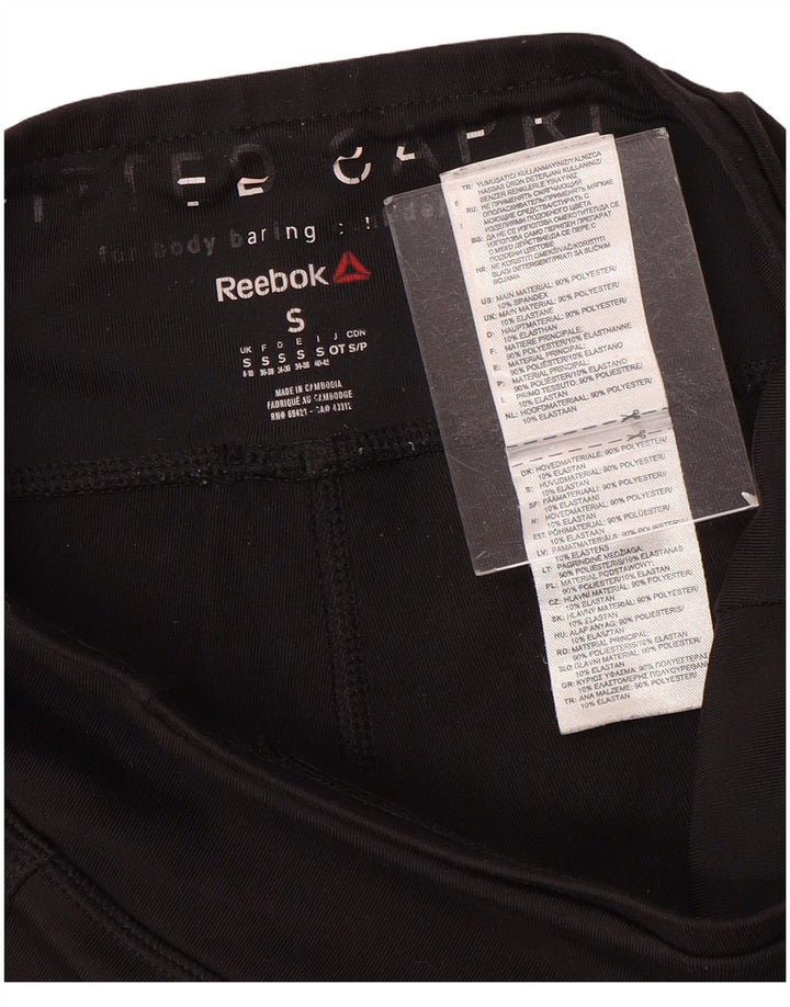 Leggings Capri pentru femei Reebok UK 8/10 Poliester negru mic