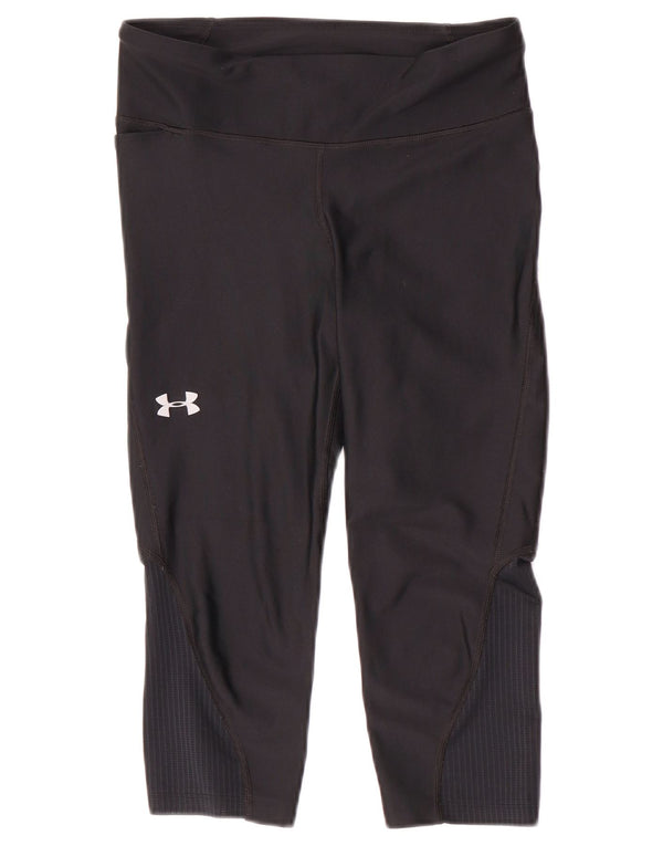 Leggings Capri Under Armour pentru femei Heat Gear UK 12 Medium Black Sintetic