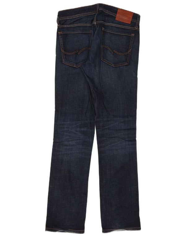 Blugi drepți Jack & Jones pentru bărbați Clark, cu ajustare normală, L30 L32, bumbac bleumarin