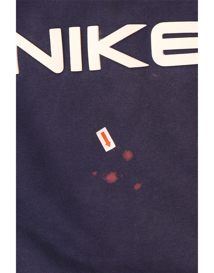 Hanorac grafic pentru bărbați Nike Pulover mare, albastru bleumarin, bumbac color bloc